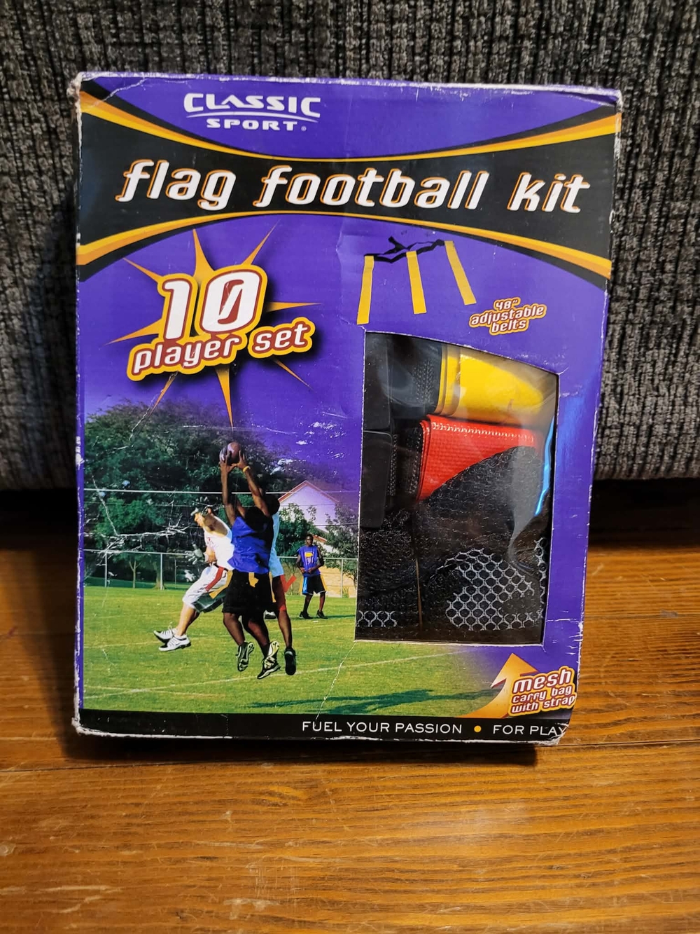 Classic Sport Flag Football Kit - Purple & Yellow Box